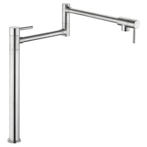 Deck Mounted Pot Filler with Lever Handle in Brushed Nickel