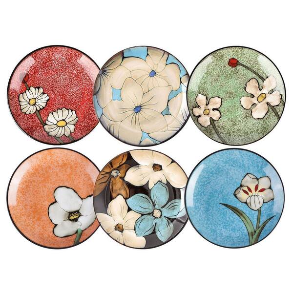 Porcelain 8.4 in Salad Plates Set of 6 for Salad, Pasta, Appetizers - Dishwasher, Microwave, and Oven Safe