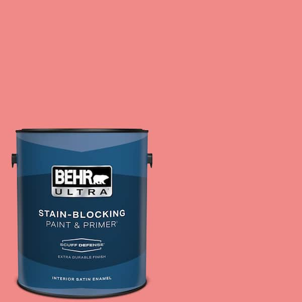 BEHR ULTRA 1 gal. #150B-5 Cheery Extra Durable Satin Enamel Interior Paint & Primer