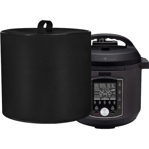 8 qt. Black Nylon Heavy Duty Waterproof Dustproof Pressure Cooker Cover with Handle for Electric Slow Cooker