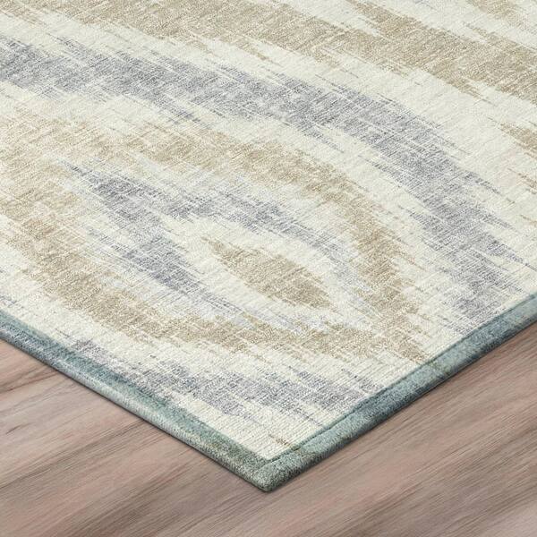 Chantille Machine Washable Indoor/Outdoor Abstract ACN3071 Ivory 8 ft. x 8 ft. Round Rug