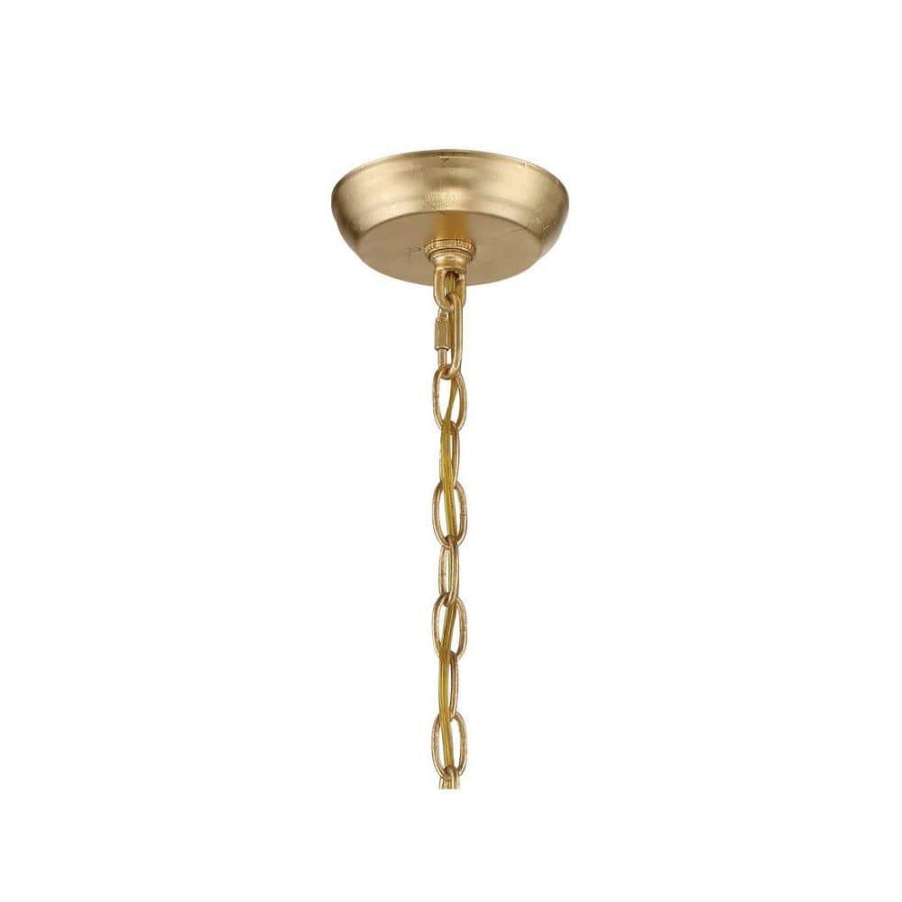 Mini Antique Gold Chandelier with Hand Cut Crystal Accents