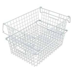TRIANU 3 Pack Wall Mount Basket Plastic Container Storage Organizer Rack  Shelf Bin Box Holder Hanging Walls/Doors for Kitchen, Bathroom, Cabinet,  Toilet, Office, Bedroom, White, Small 