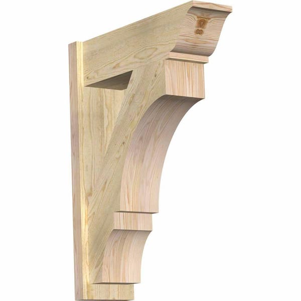 Ekena Millwork 8 in. x 34 in. x 26 in. Douglas Fir Balboa Traditional Rough Sawn Outlooker