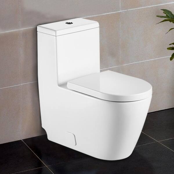 Bnk Modern Fashion Round Toilet 1 Piece White 1 Piece 0 8 1 28 Gpf White Double Flush Toilet Bnk Bl 132 Opt The Home Depot