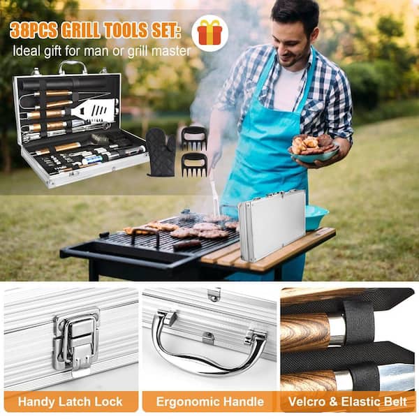 GRILLUMAID BBQ Grill Set Heavy Duty BBQ Accessories - BBQ Tools Set 4p –  UmAid Products