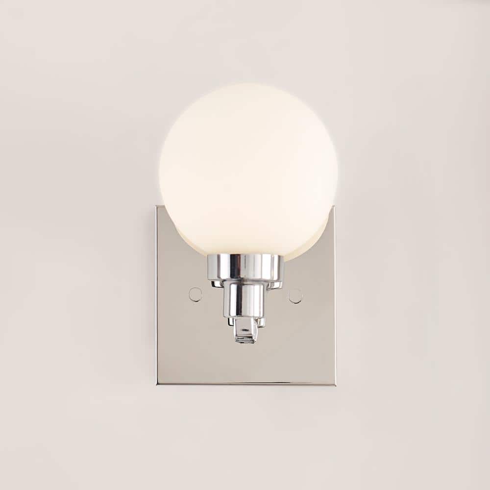 Clybourn Chrome Milk Glass Dimmable Wall Sconce