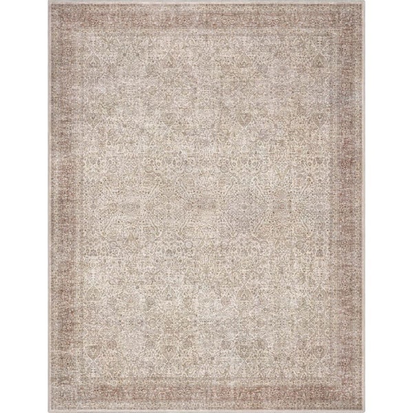 Frontgate Lilith Rug Well Woven Grey Beige 9 ft. 10 in. x 13 ft. Asha Lilith Vintage Persian ...
