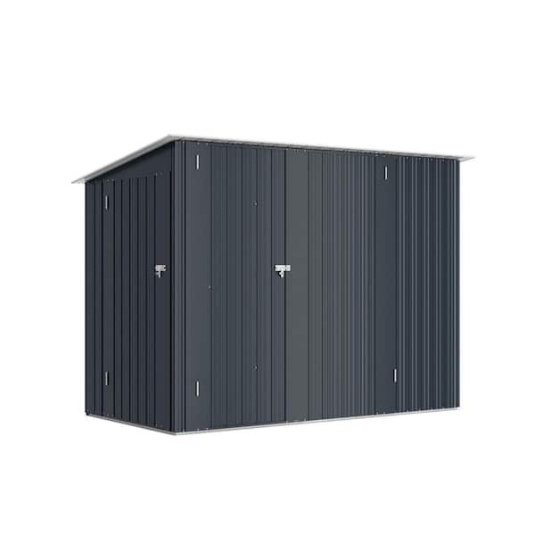 Dark Gray 7 ft. W x 4 ft. D Metal Shed, Outdoor Storage Cabinet with 3 Door (29 sq. ft.)