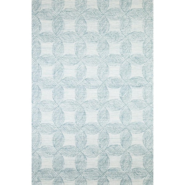 BASHIAN Niyah Teal 5 ft. x 8 ft. (5 ft. x 7 ft. 6 in.) Geometric Transitional Area Rug