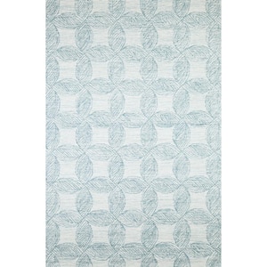 Niyah Teal 8 ft. x 10 ft. (7 ft. 6 in. x 9 ft. 6 in.) Geometric Transitional Area Rug