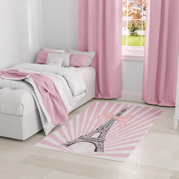 Imagination Pink 4 ft. x 5 ft. Graphic Contemporary Area Rug