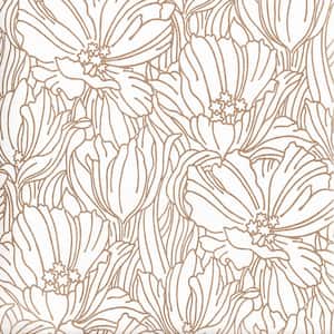 Selwyn Metallic Copper Floral Wallpaper Sample