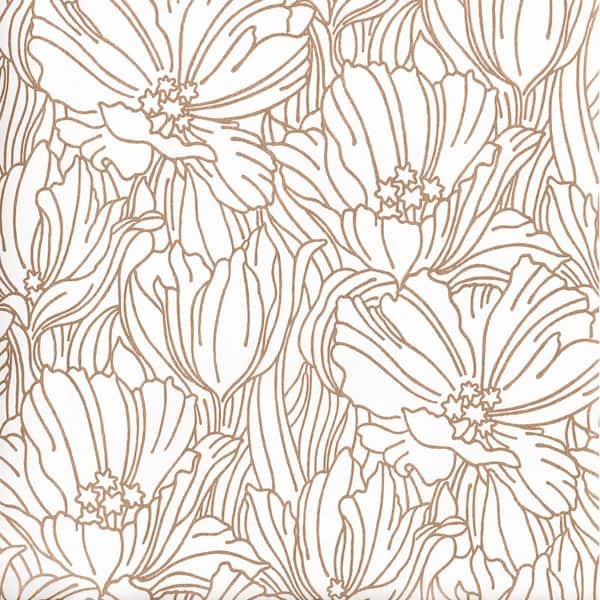 A-Street Prints Selwyn Metallic Copper Floral Wallpaper Sample