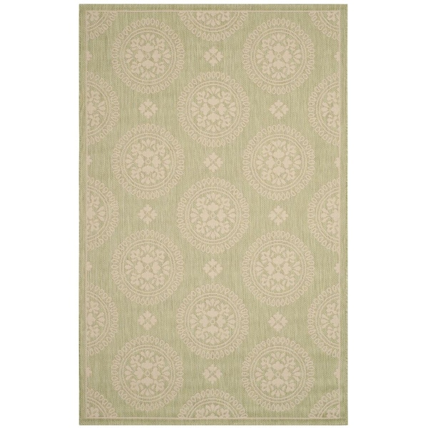Courtyard Sweet Pea 9 ft. x 12 ft. Floral Geometric Indoor/Outdoor Area Rug
