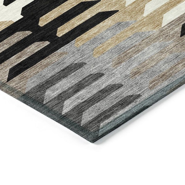 Chantille Machine Washable Indoor/Outdoor Abstract ACN2328 Black 5 ft. x 7 ft. 6 in. Area Rug