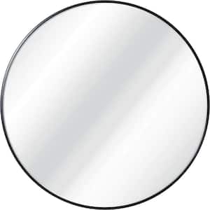 16 in. W x 16 in. H Black Round Metal Frame Hanging Wall Mirror