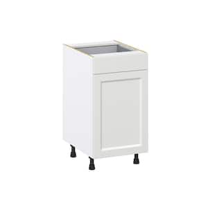 Alton Painted White Recessed Assembled Base Kitchen Cabinet with a Pullout (18 in. W x 34.5 in. H x 24 in. D)