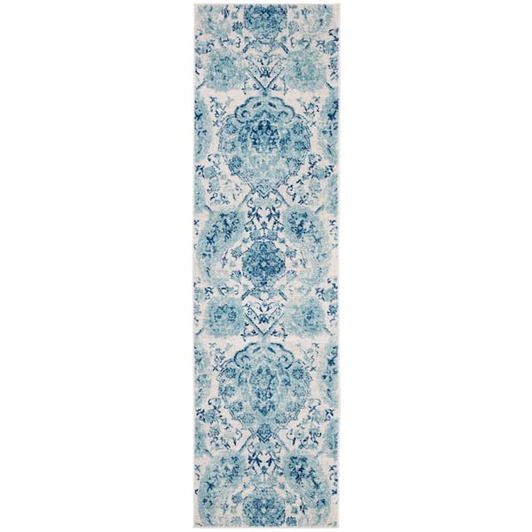 Madison Cream/Turquoise 2 ft. x 18 ft. Runner Rug