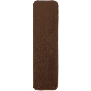 Comfy Collection Brown 8 ½ inch x 30 inch Indoor Carpet Stair Treads Slip Resistant Backing 1 Piece