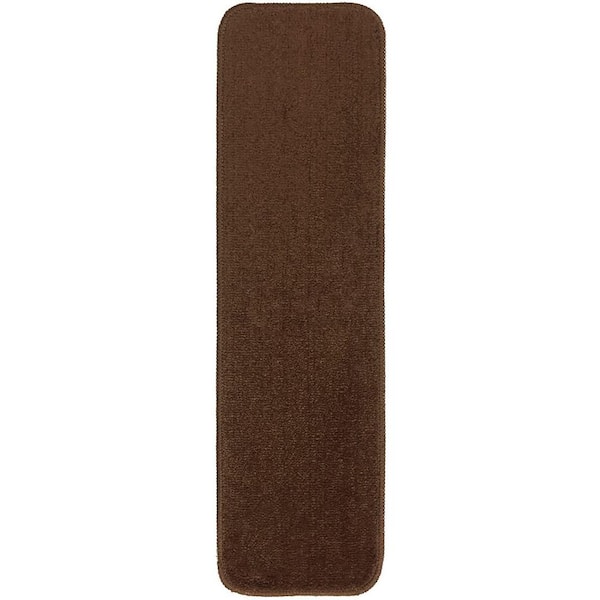 RugStylesOnline Comfortable Collection Brown 7 inch x 24 inch Indoor Carpet Stair Treads Slip Resistant Backing (Set of 7)