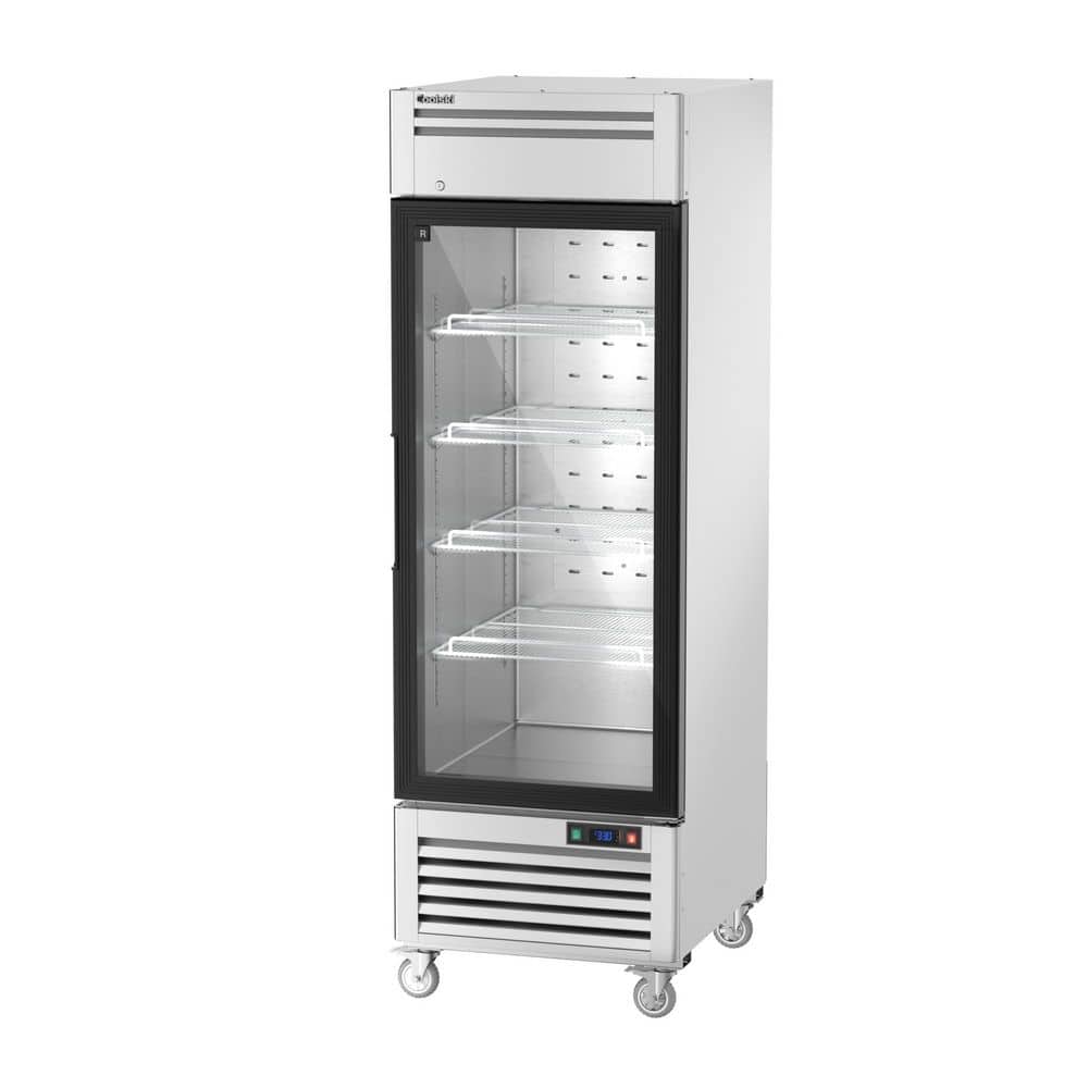 27 in. 21.8 cu. ft. Commercial Display Refrigerator Merchandiser Beverage Cooler 1 Glass Door in Stainless Steel