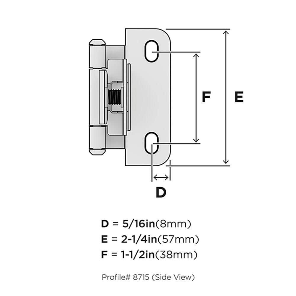 Satin Nickel 1/4 Inch Overlay Cabinet Hinge