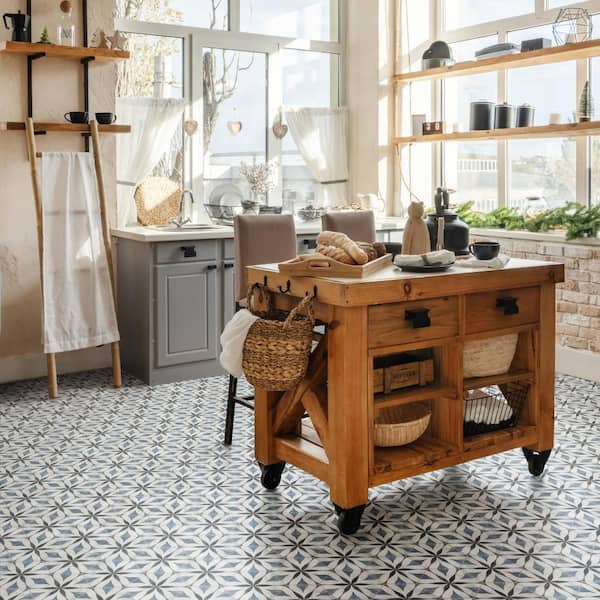 Cassis Hex Flower Black 9-5/6 in. x 8-2/3 in. Porcelain Floor and Wall Take Home Tile Sample