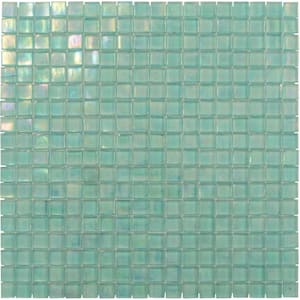 Skosh Glossy Sea Green 11.6 in. x 11.6 in. Glass Mosaic Wall and Floor Tile (18.69 sq. ft./case) (20-pack)