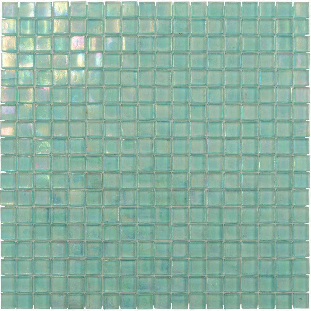 Sea Green 11.6" x 11.6" Glass Mosaic Wall and Floor Tile