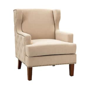 Dario Linen Armchair with Nailhead Trim