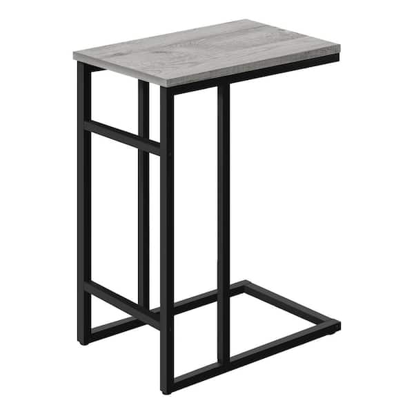 Unbranded 24 in. Grey Laminate Accent Table C Shaped End Table with Black Metal, Contemporary, Modern