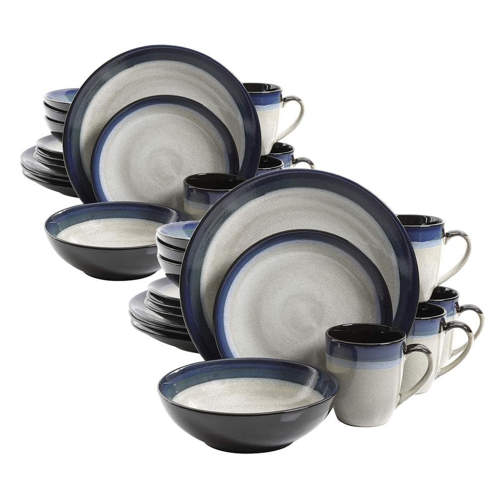 Gibson Elite Couture Band Glazed Stoneware 16-Piece Dinnerware Set ...