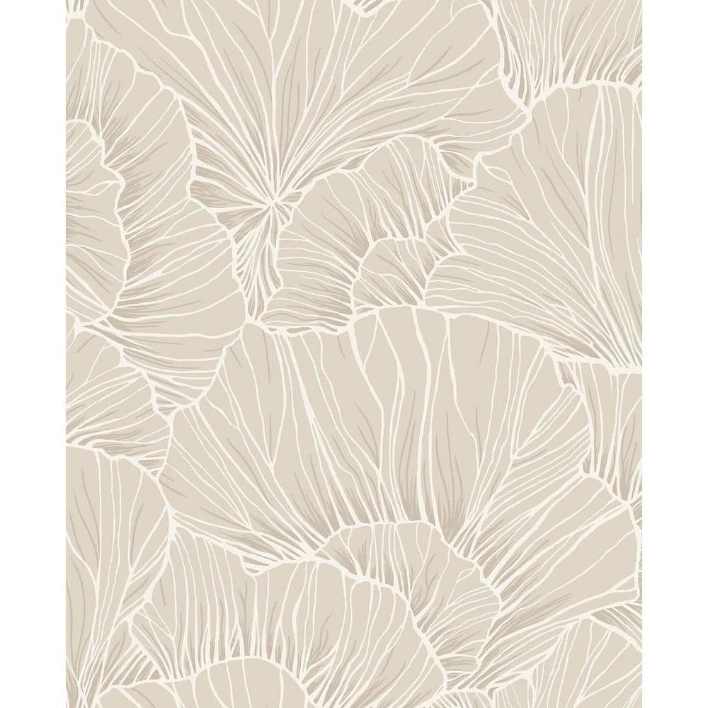 30.75 sq. ft. Latte Coral Way Vinyl Peel and Stick Wallpaper Roll price history on PriceWatchPro