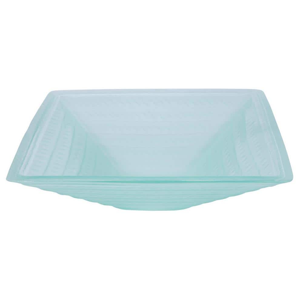 Clear Tempered Glass Square Above-Counter Vessel Sink