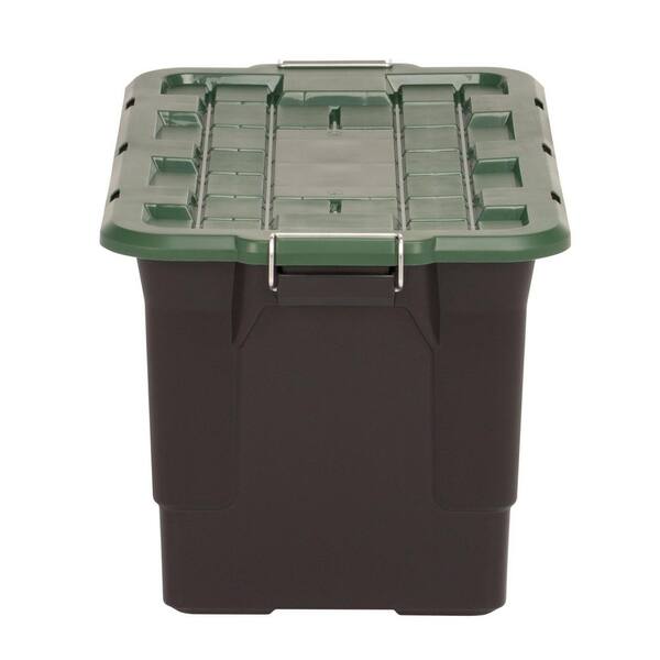 HOMZ 2 Pack 30 Gal. Plastic Stackable Home Storage Bins with Lids