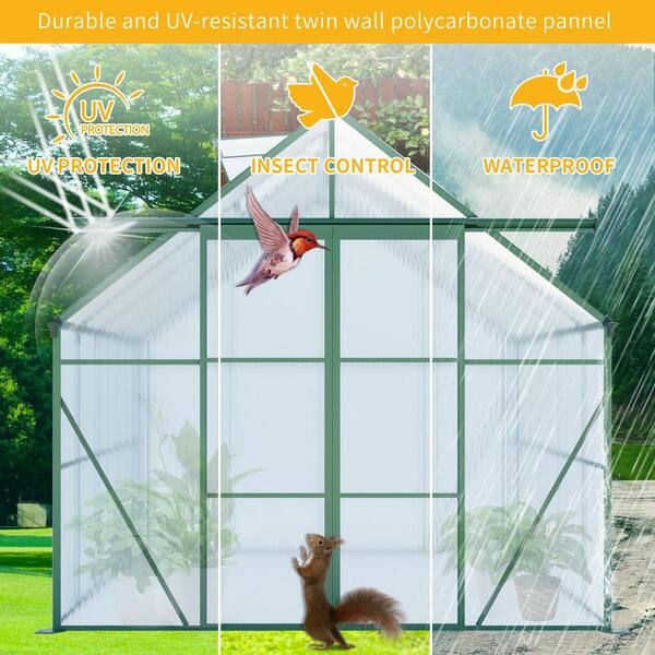 VAMOP 8 ft. W x 8 ft. D x 7.5 ft. H Aluminum Polycarbonate Heavy