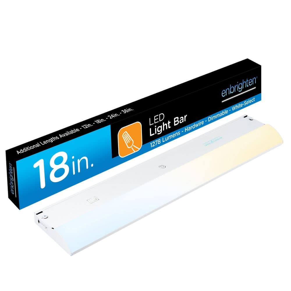 Ennbrighten Enbrighten 18 in. Direct Wire White LED Linkable Under ...