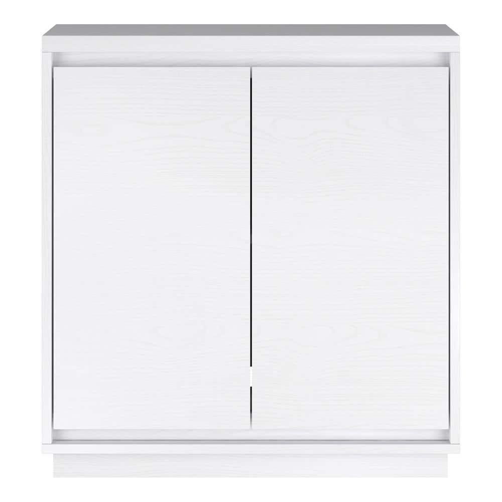 White Rectangular Accent Cabinet with Adjustable Shelving