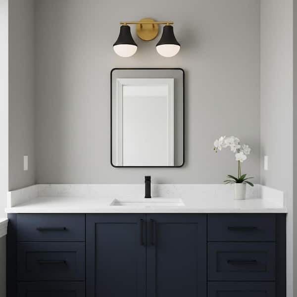 LARK Haddie 14.5 in. 2 Light Black Vanity Light