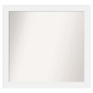 Corvino White 37 in. x 35 in. Custom Non-Beveled Matte Wood Framed Bathroom Vanity Wall Mirror