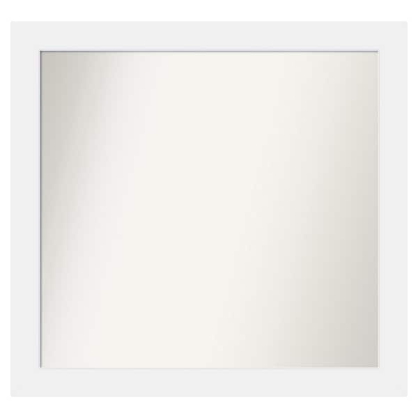 Amanti Art Corvino White 37 in. x 35 in. Custom Non-Beveled Matte Wood Framed Bathroom Vanity Wall Mirror