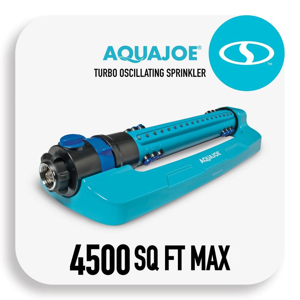 AQUA JOE 4500 sq. ft. Indestructible Metal Base Oscillating Sprinkler