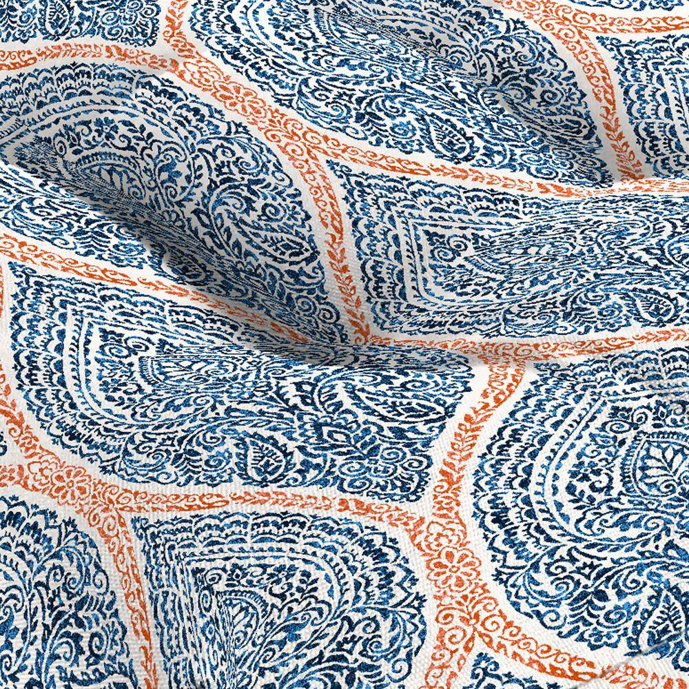 Andorra Tiger Lily Blue Tufted Outdoor Wicker Seat Cushions, 19" x 19" (2-Pack)