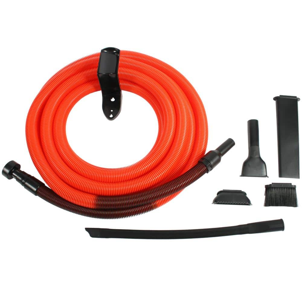 Garage Central Vacuum Kit 30 Foot Orange with wands and tools