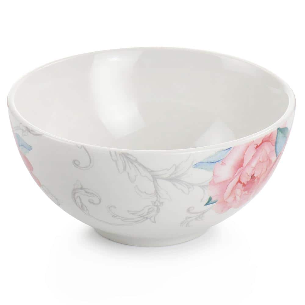 Floral Ceramic 6-Piece Microwave Safe Cereal Bowl Set