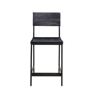 Tacoma 24.8 in. Black Wood Counter Stool