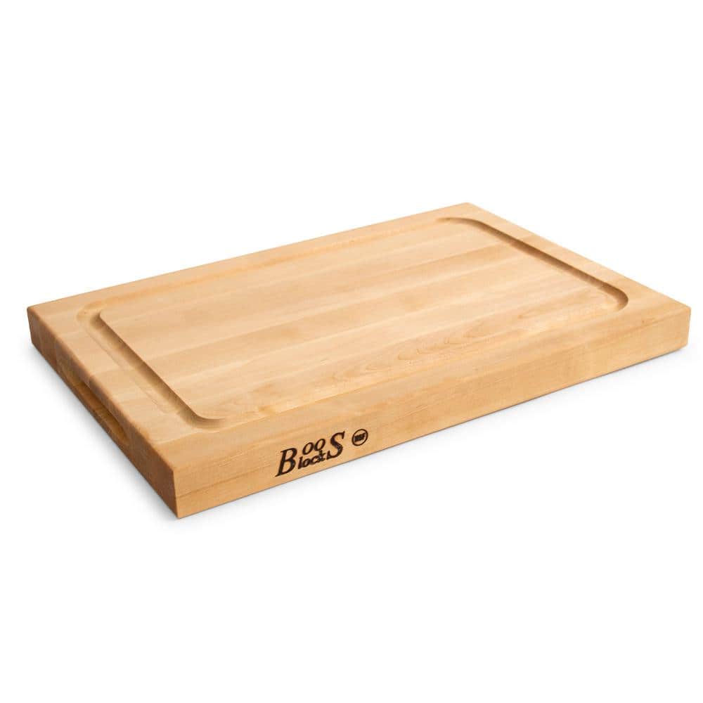 Maple Wood 18" x 12" Reversible Cutting Board with Juice Groove