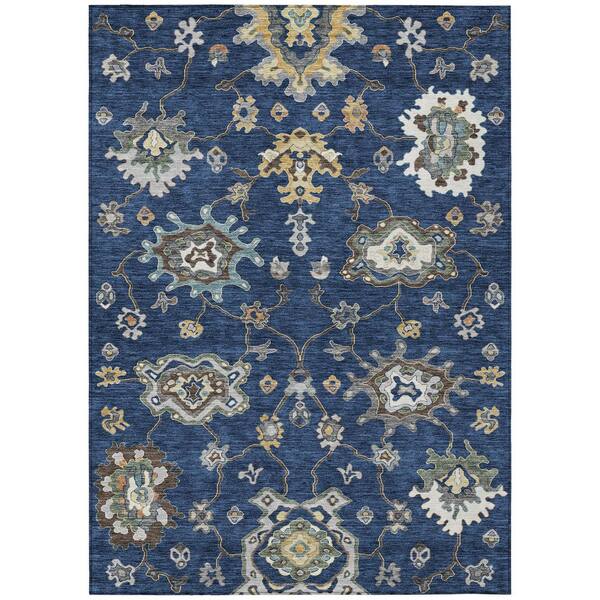 Chantille Machine Washable Indoor/Outdoor Abstract ACN2895 Navy 10 ft. x 14 ft. Area Rug