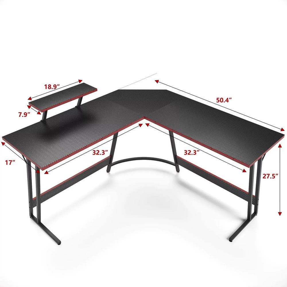 L Desk Riser L Shaped Gaming Desk with Monitor Riser Stand - Philippines | Ubuy
